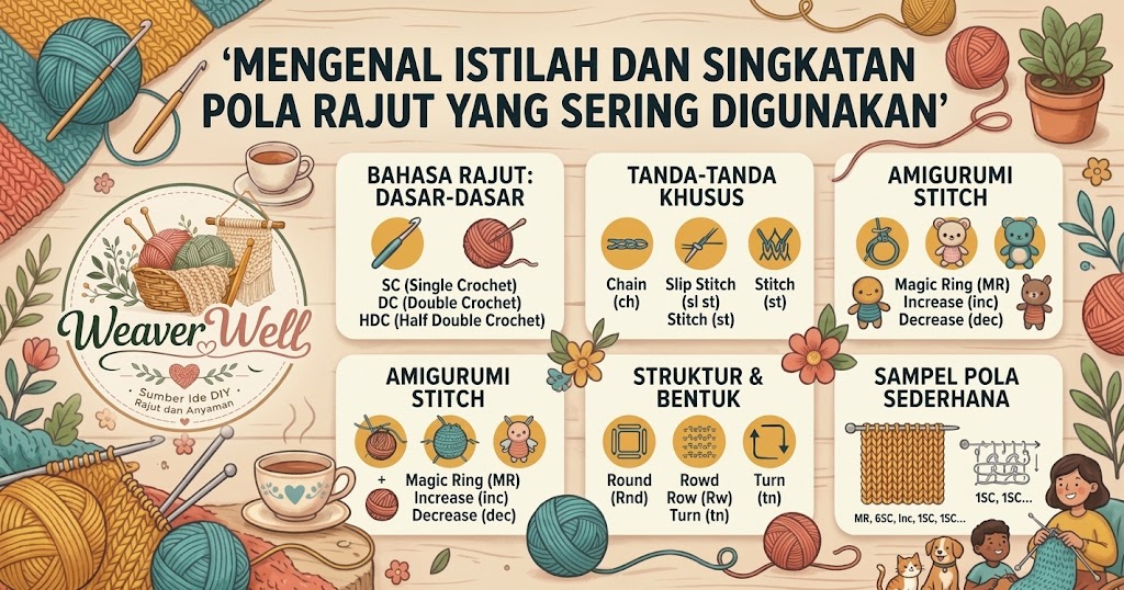 Mengenal Istilah dan Singkatan Pola Rajut yang Sering Digunakan